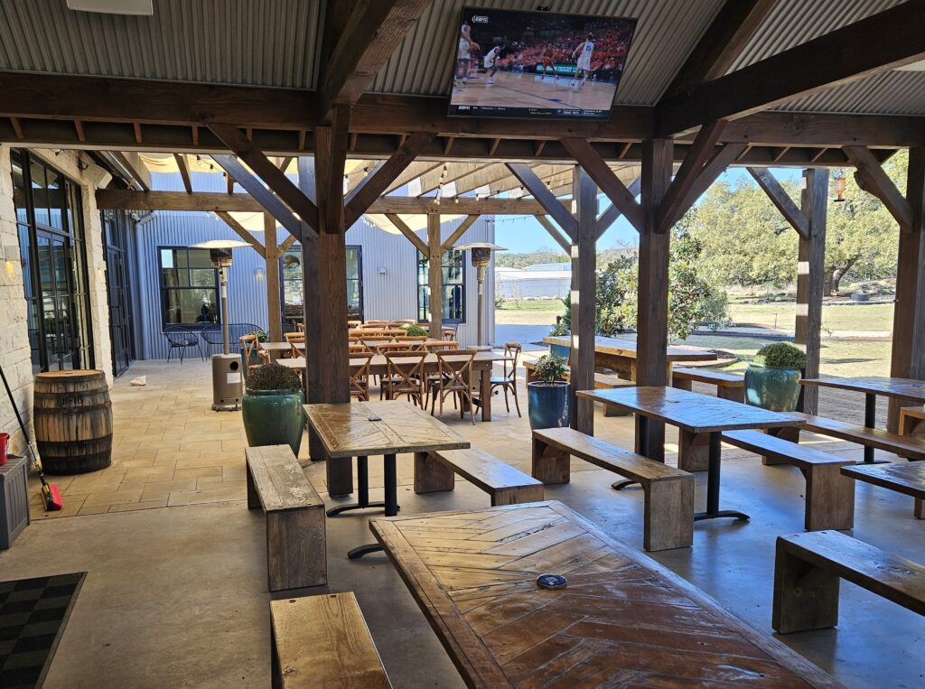 Texas Spirits: Outdoor seating at the Distillery.