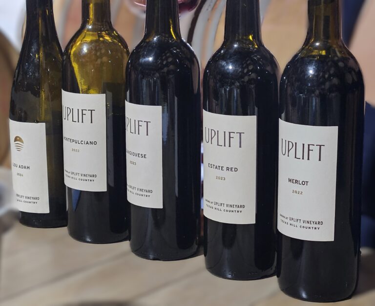 Four wines from Uplift Vineyards.